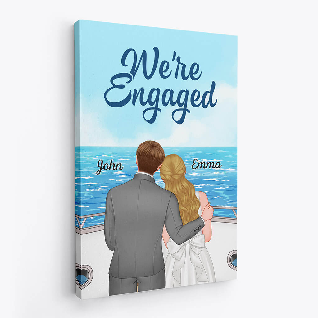 Personalized We're Engaged Canvas