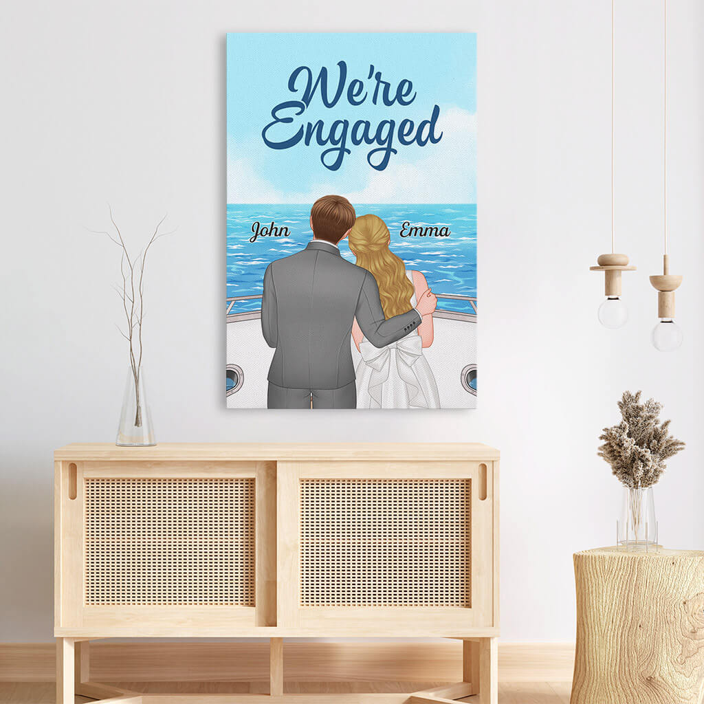 Personalized We're Engaged Canvas