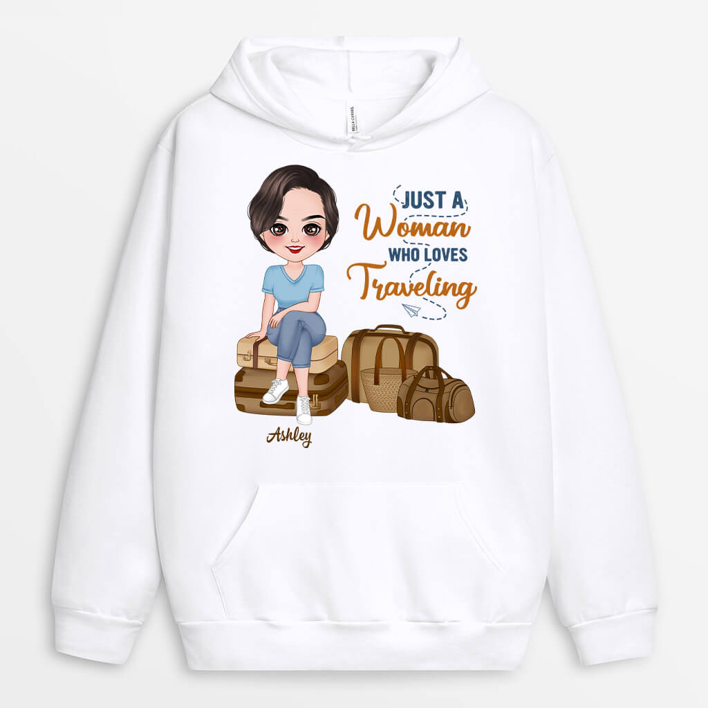 Personalized Just A Little Girl Who Love Traveling Hoodies