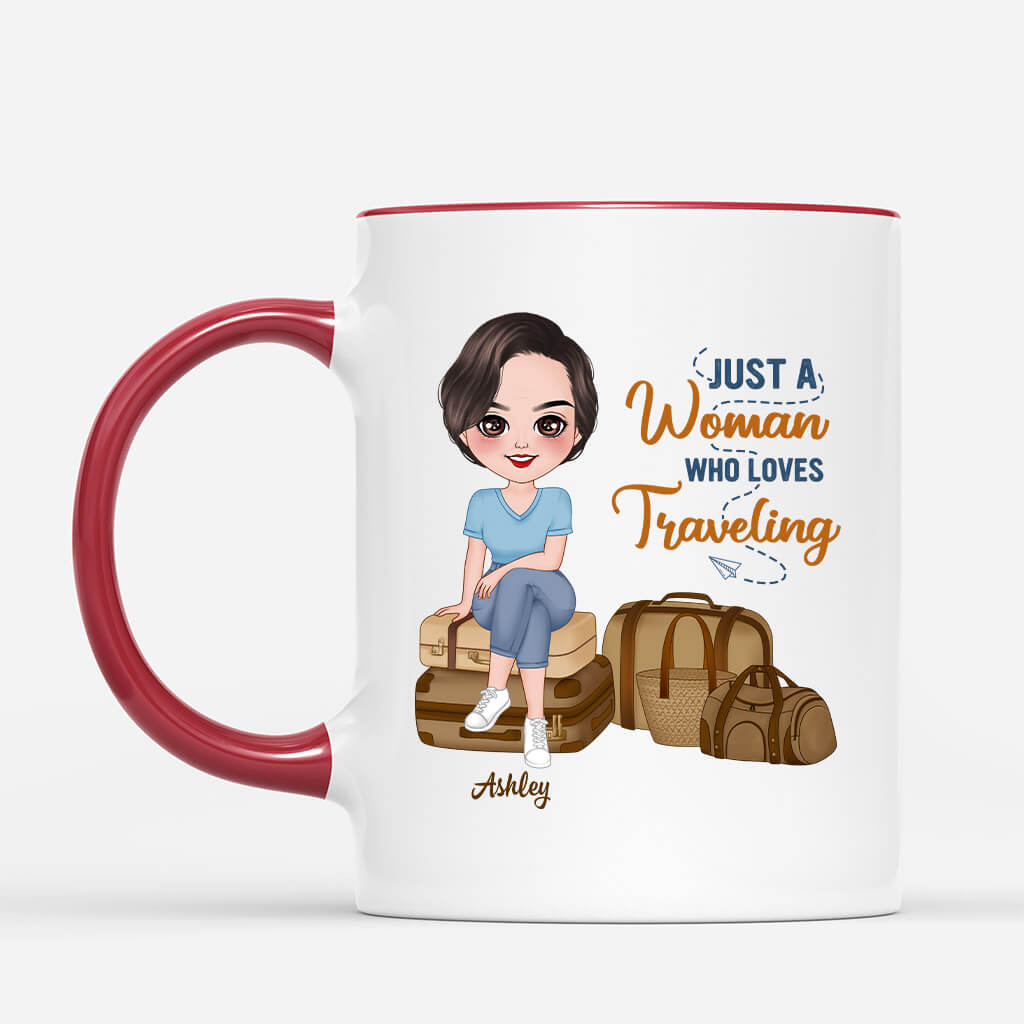 Personalized Just A Little Girl Who Loves Traveling Mugs