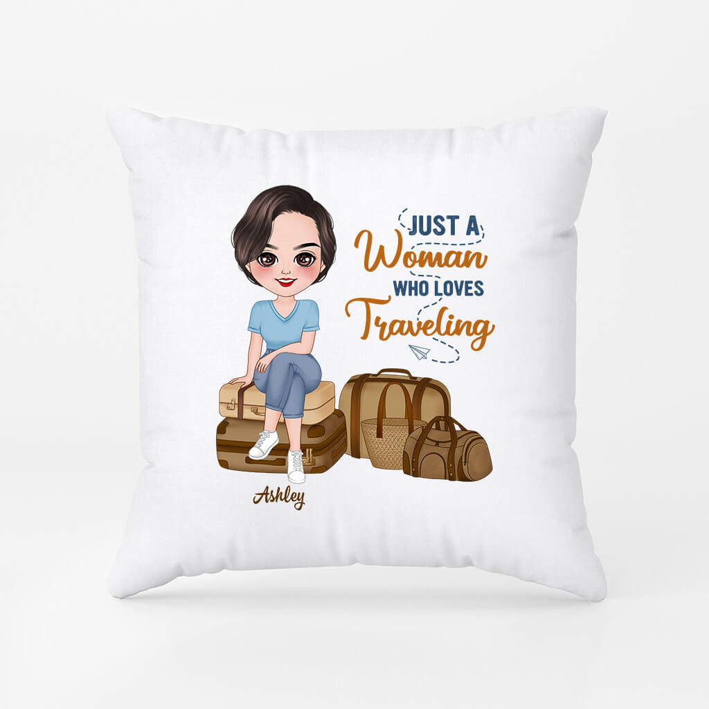 Personalized Just A Little Girl Who Love Traveling Pillows