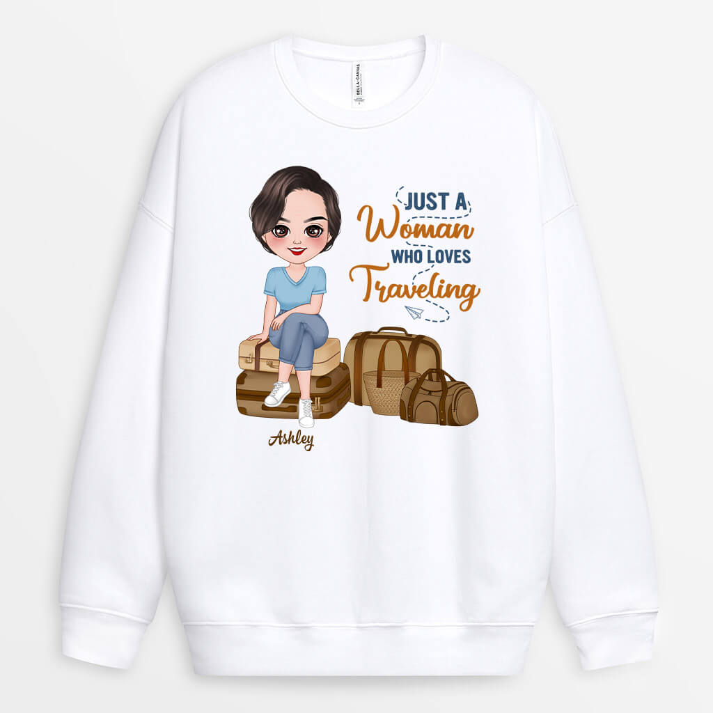 Personalized Just A Little Girl Who Love Traveling Sweatshirts