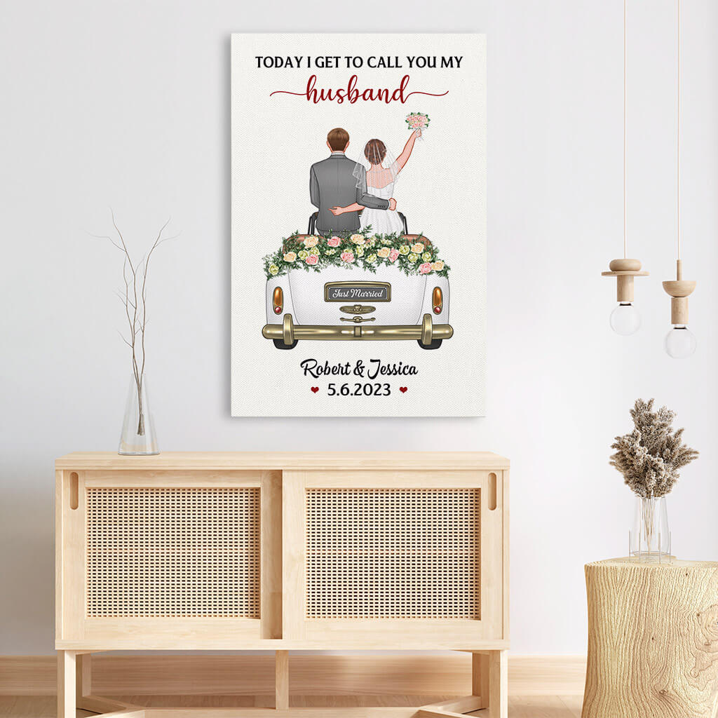 Personalized Today I Call You My Husband Canvas