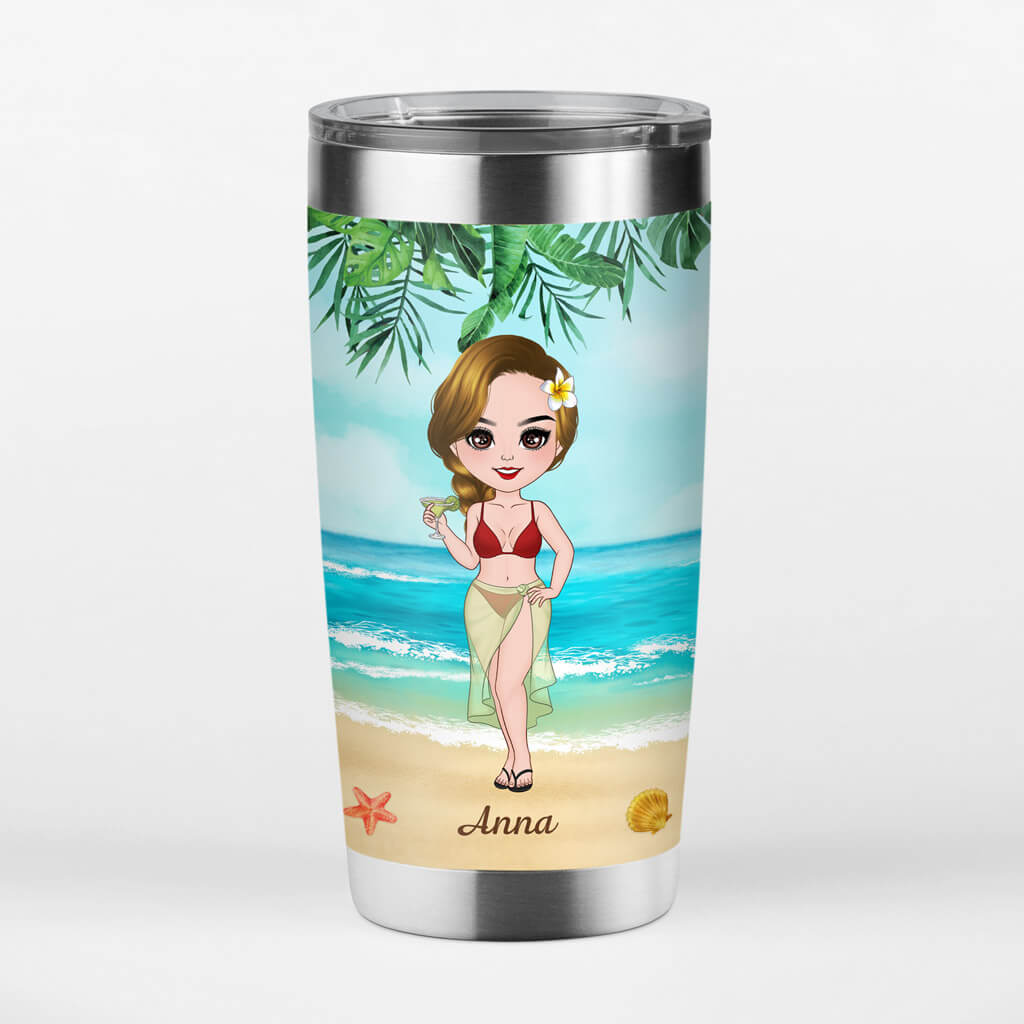 Personalized Beach Is My Happy Place Tumbler