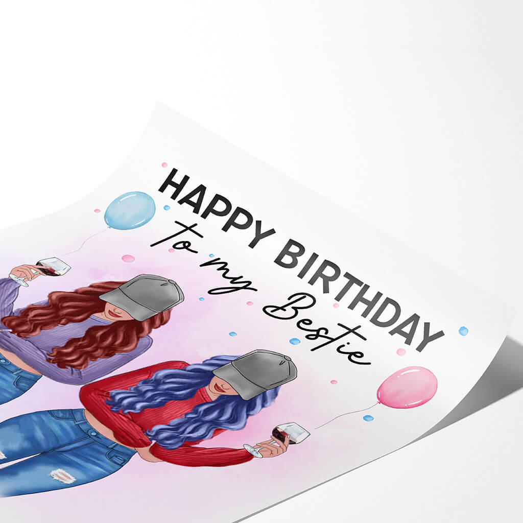 Personalized Happy Birthday To My Bestie Poster