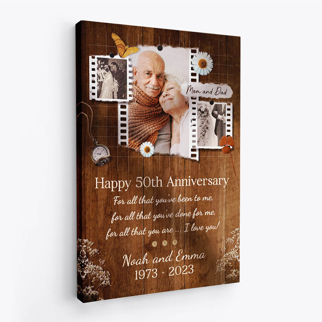 Personalized Happy Couple Anniversary Canvas