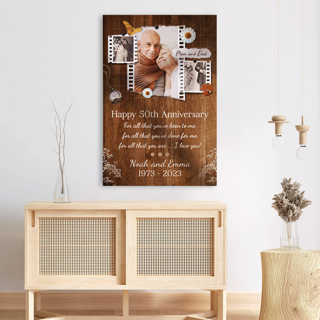 Personalized Happy Couple Anniversary Canvas