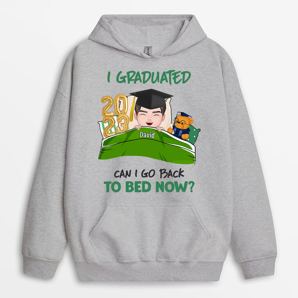 Personalized I Graduated Can I Go To Bed Now Hoodie