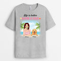 Life Is Better With A Dog Beach Theme - Personalized Dogs Human Shirt