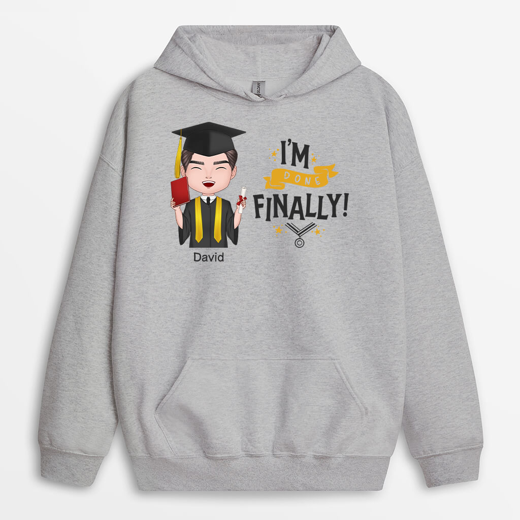 Personalized I'm Finally Graduated Hoodie