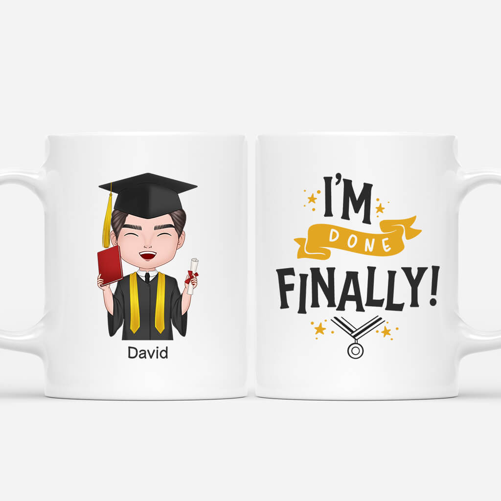Personalized I'm Done Finally Mug