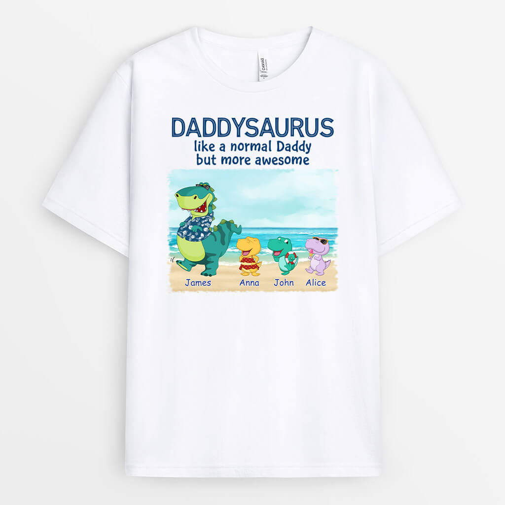 Daddysaurus Personalized T-Shirt For Dad - Customized Fathers Gifts