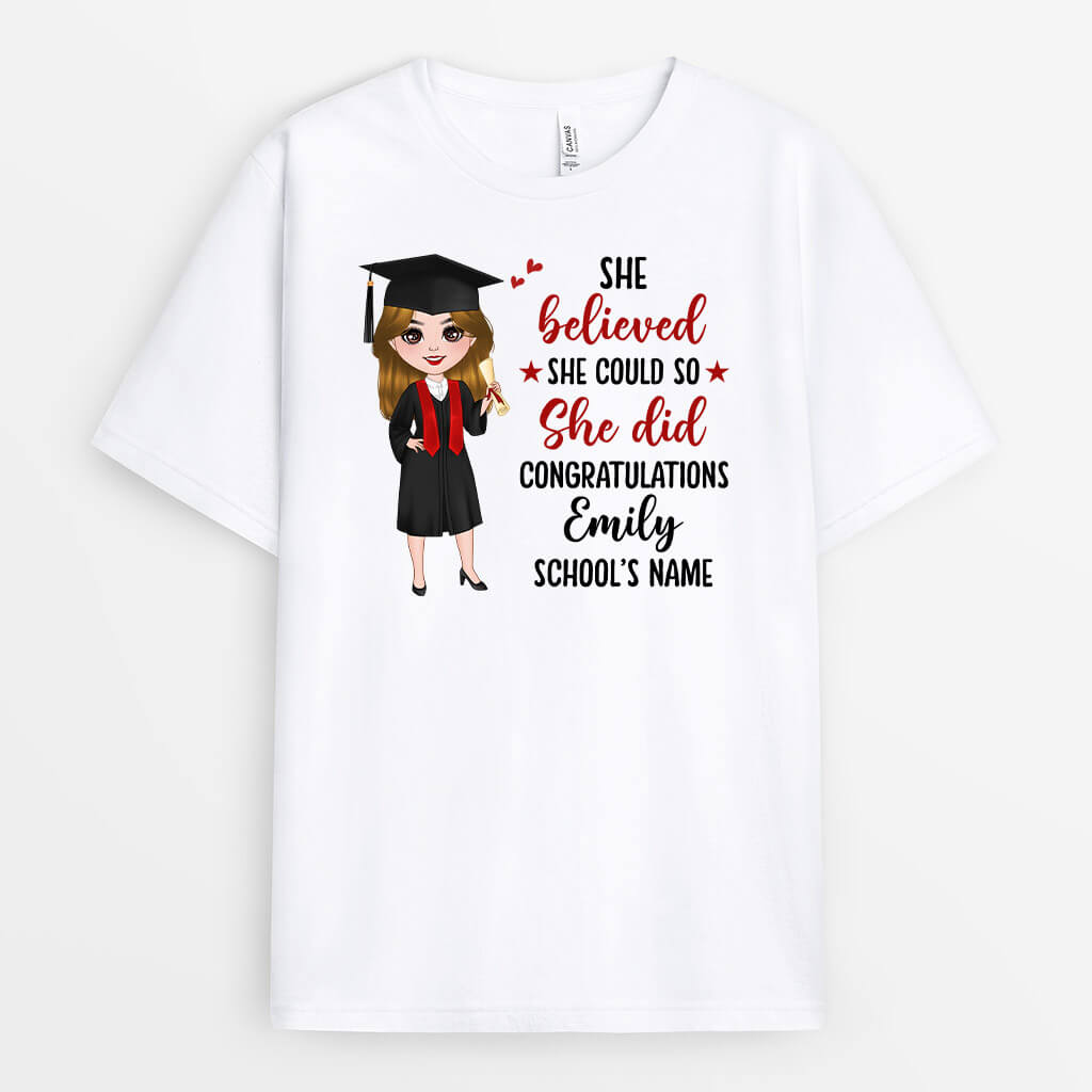 Personalized She Believed She Did T-Shirt