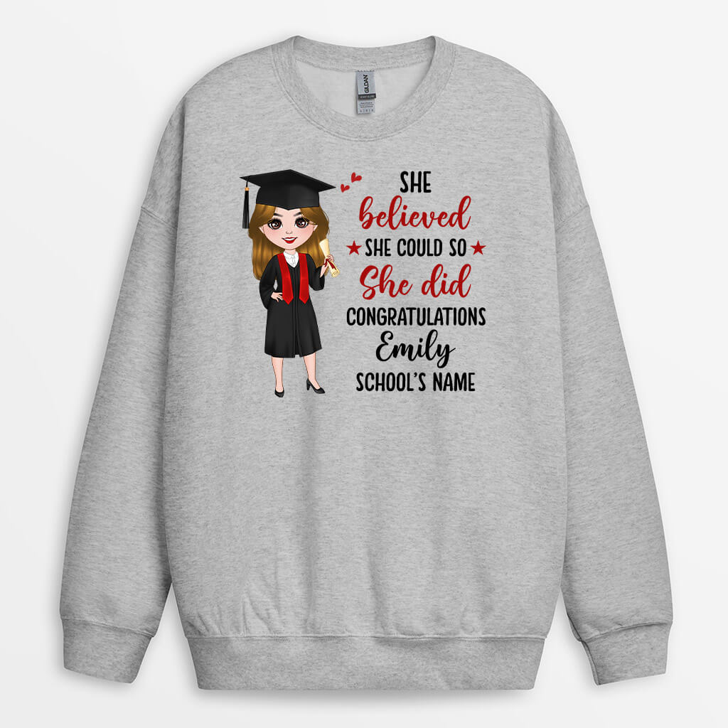 Personalized She Believed She Did Sweatshirt