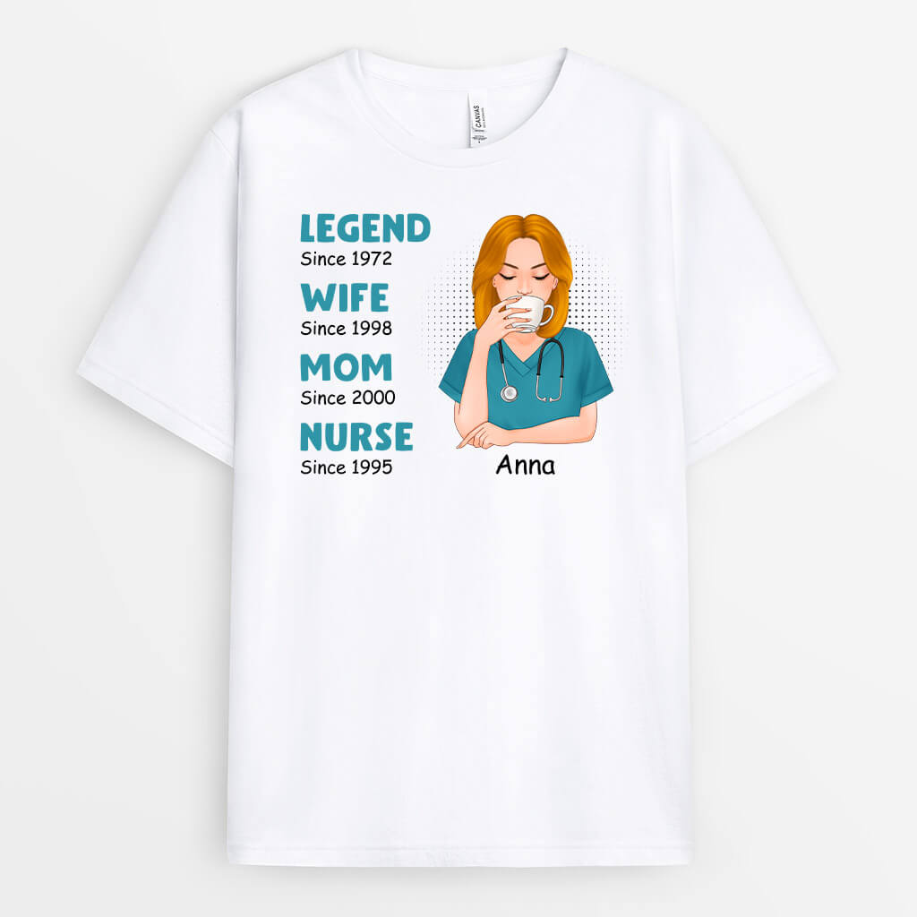 Personalized Legend Wife Mom Nurse T-Shirt