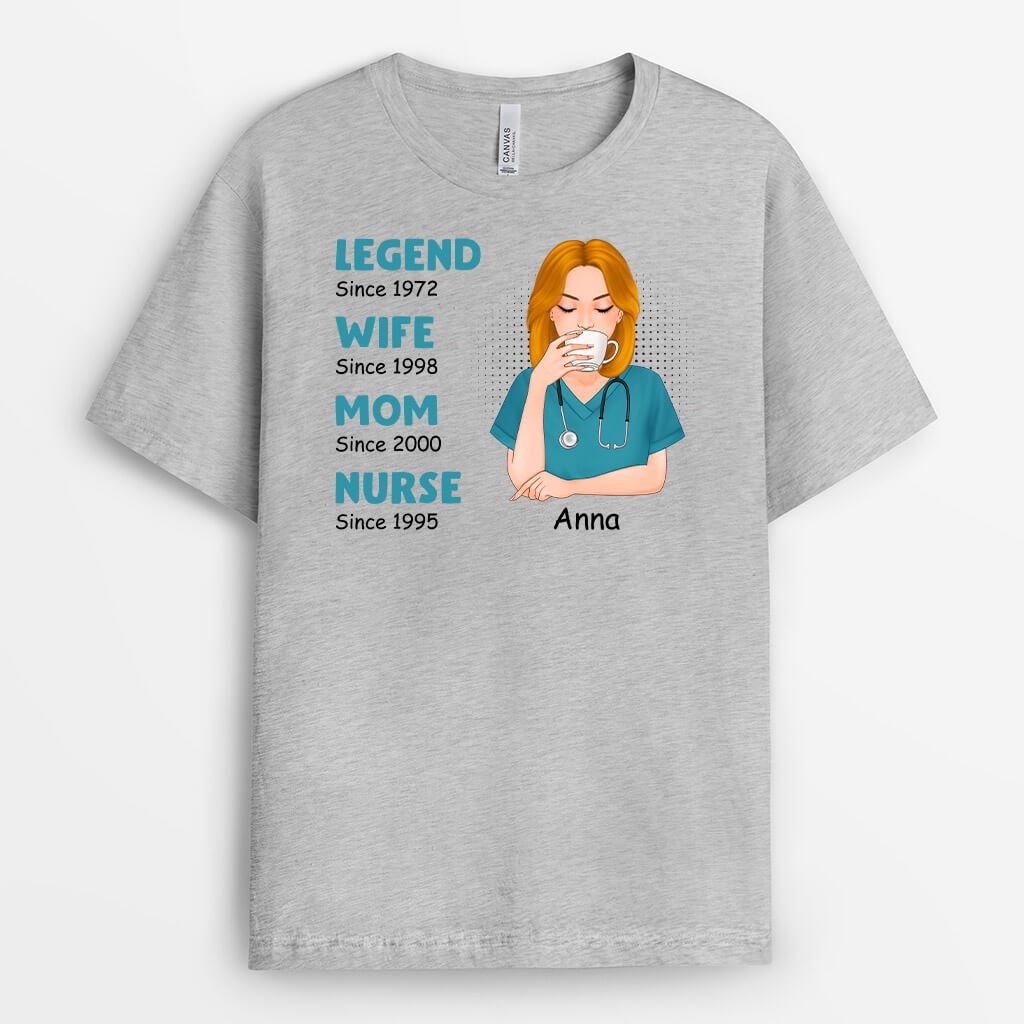 Personalized Legend Wife Mom Nurse T-Shirt
