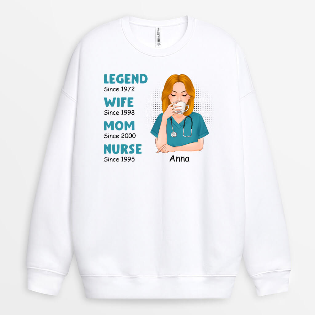 Personalized Legend Wife Mom Nurse Sweatshirt