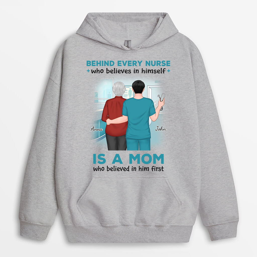 Personalized Behind Every Nurse Is A Mom Hoodie