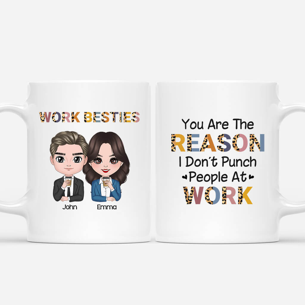 Personalized Work Besties Mug