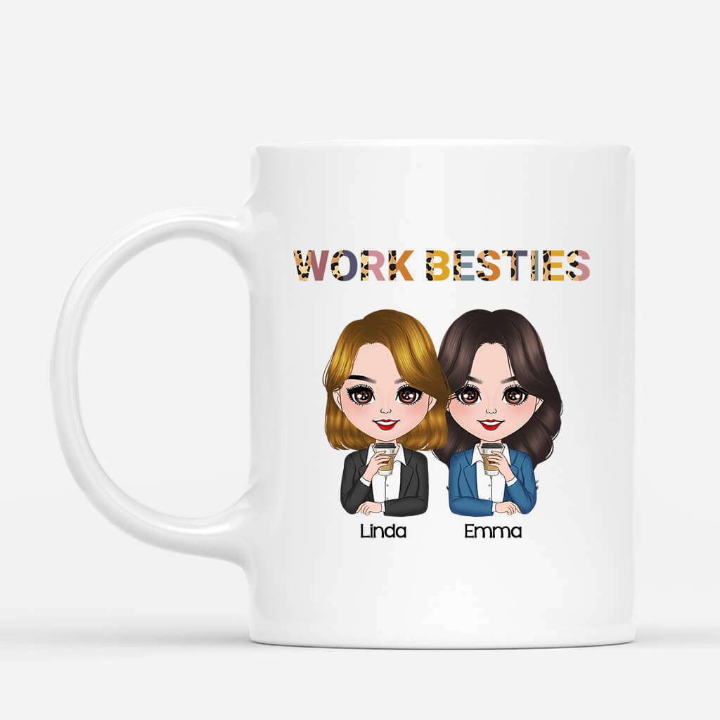 Personalized Work Besties Mug