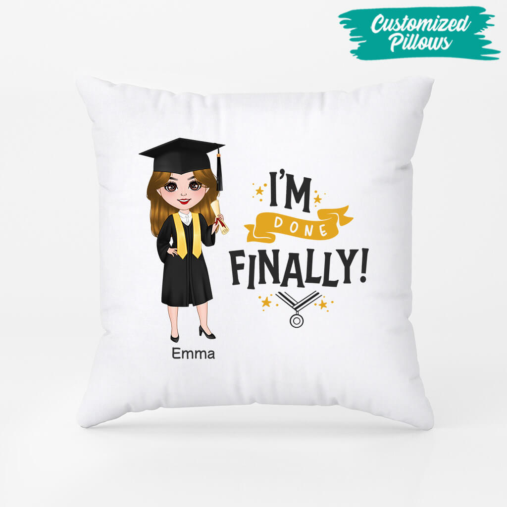 Personalized I'm Finally Graduated Pillow