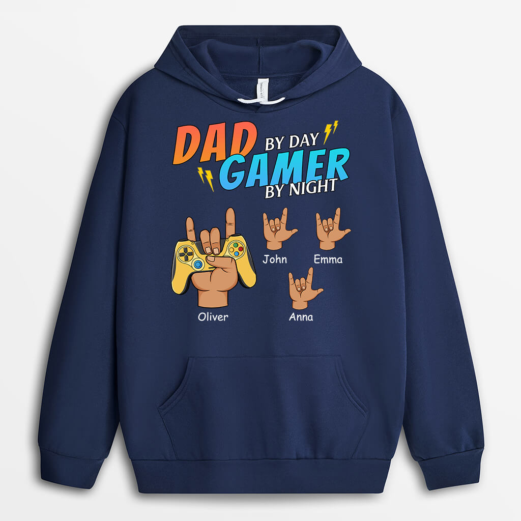 Personalized Dad By Day Game Player By Night Hoodie