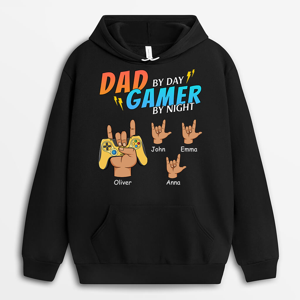 Personalized Dad By Day Game Player By Night Hoodie
