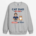 Personalized Cat Dad By Day Gamer By Night Sweatshirt