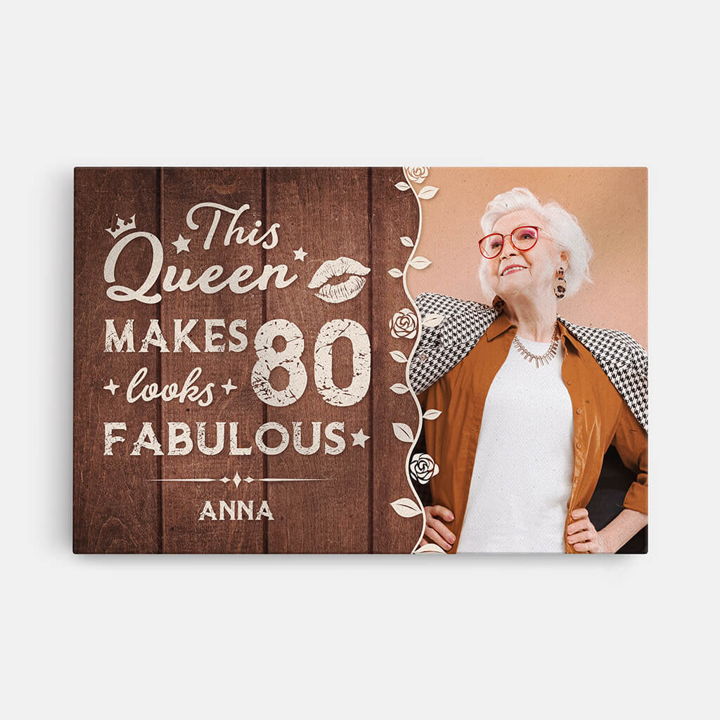 Personalized This Queen Makes 80 Looks Fabulous Canvas