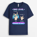 Personalized Dad Level Press Start T-Shirt