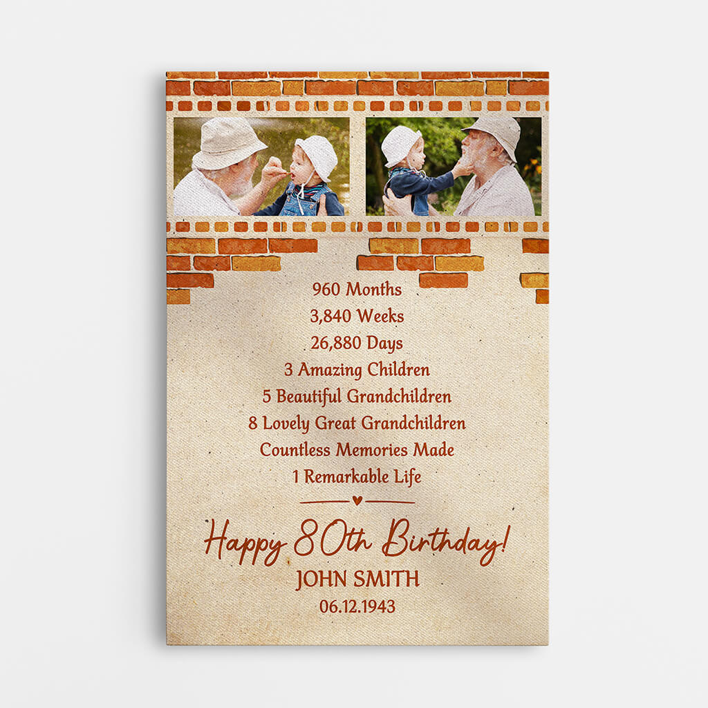 Personalized Happy Birthday Remarkable Life Canvas
