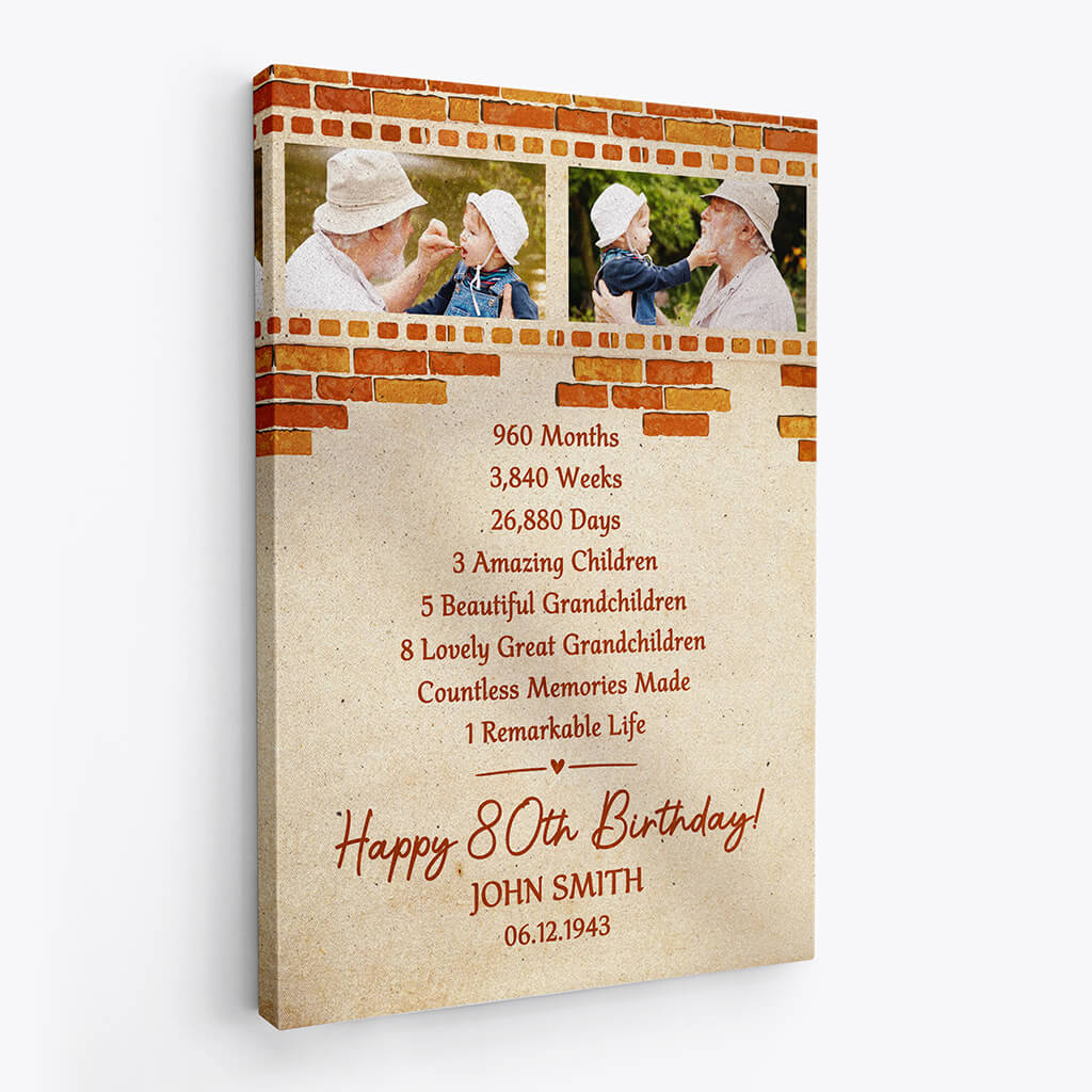 Personalized Happy Birthday Remarkable Life Canvas