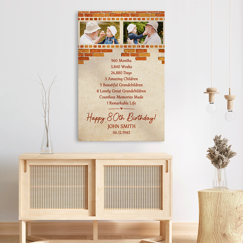Personalized Happy Birthday Remarkable Life Canvas
