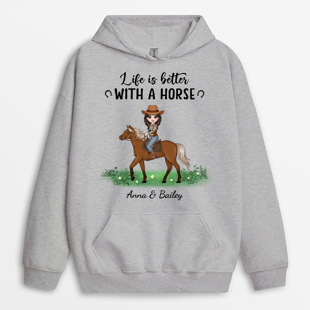 Personalized Life Is Better With A Horse Hoodie