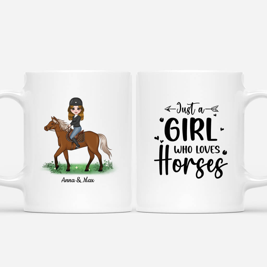 Personalized Just A Girl Loving Horses Mug