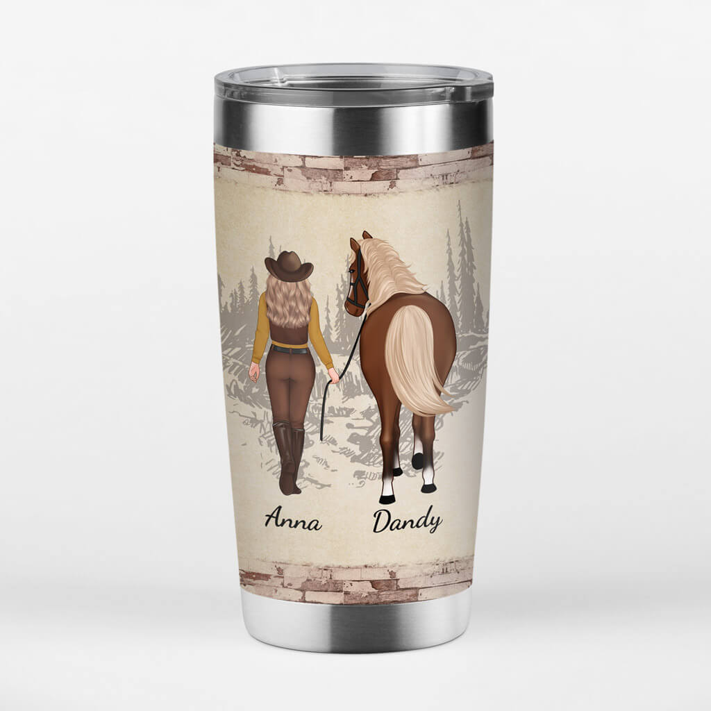 Personalized Just A Girl Woman Who Loves Horses Tumbler