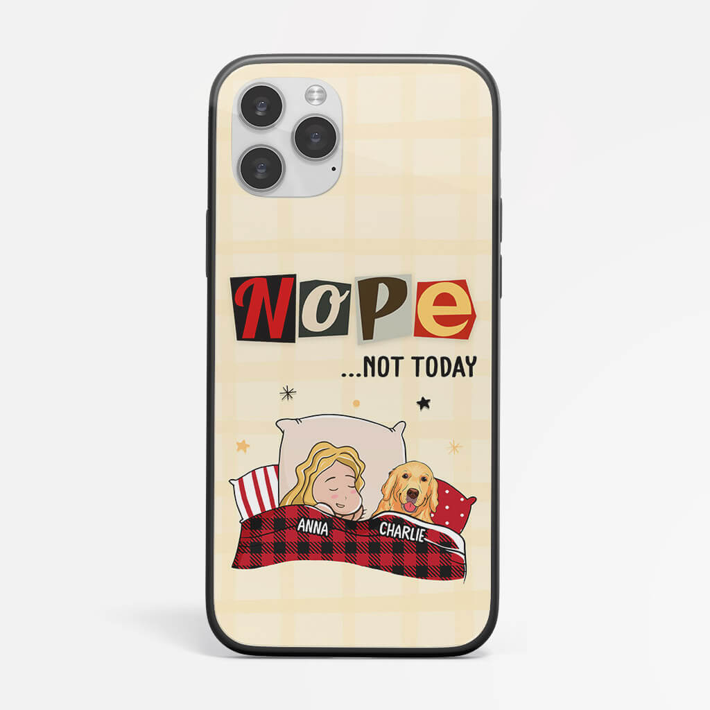 Nope Not Today iPhone 12 Phone Case - Funny Dog Owner Gifts