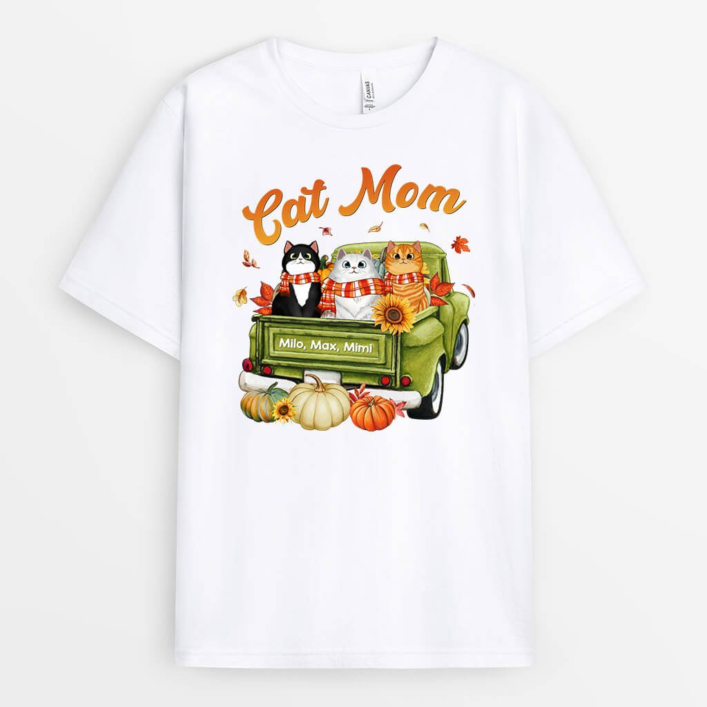 Personalized Cat Mom/Dad Fall Season T-Shirt