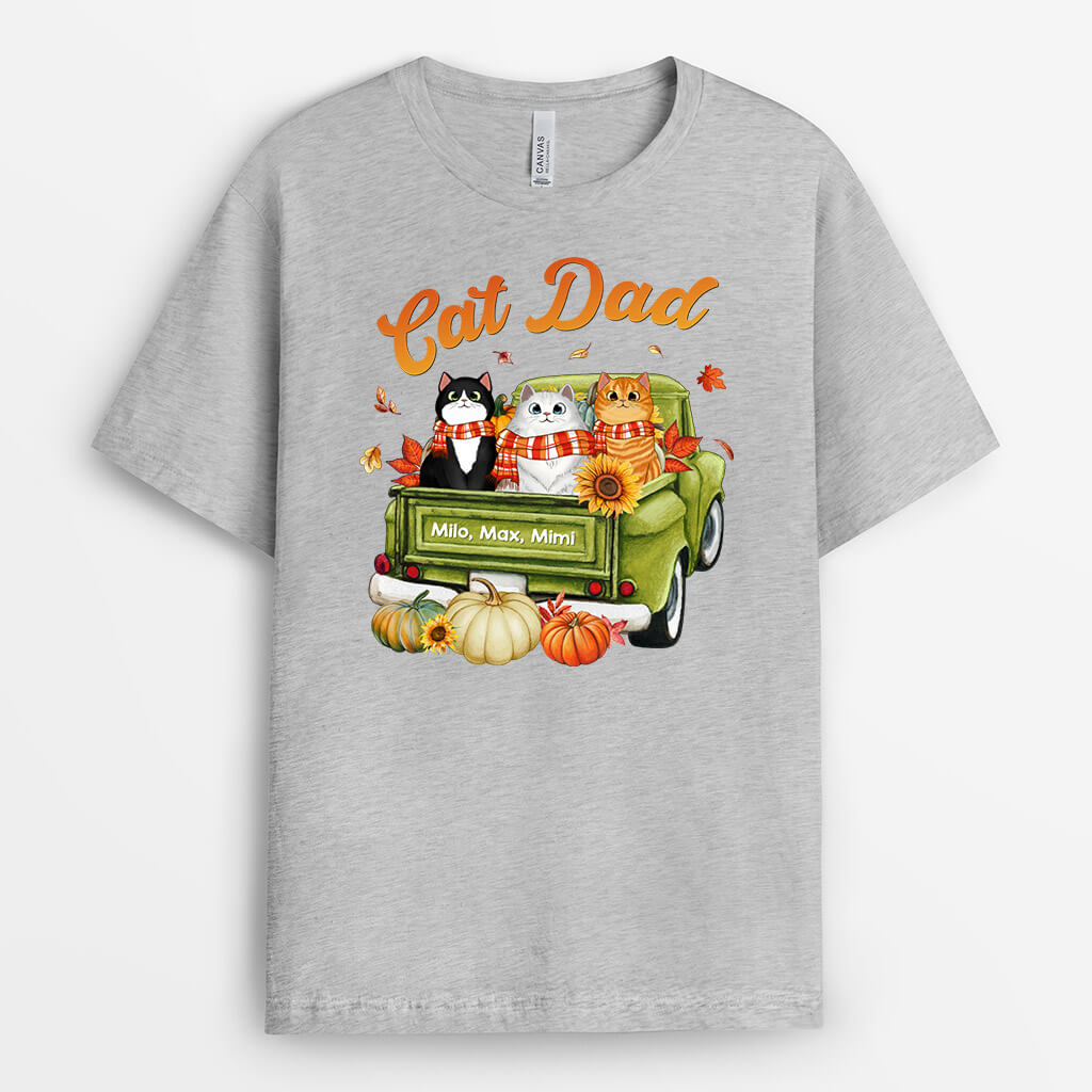 Personalized Cat Mom/Dad Fall Season T-Shirt