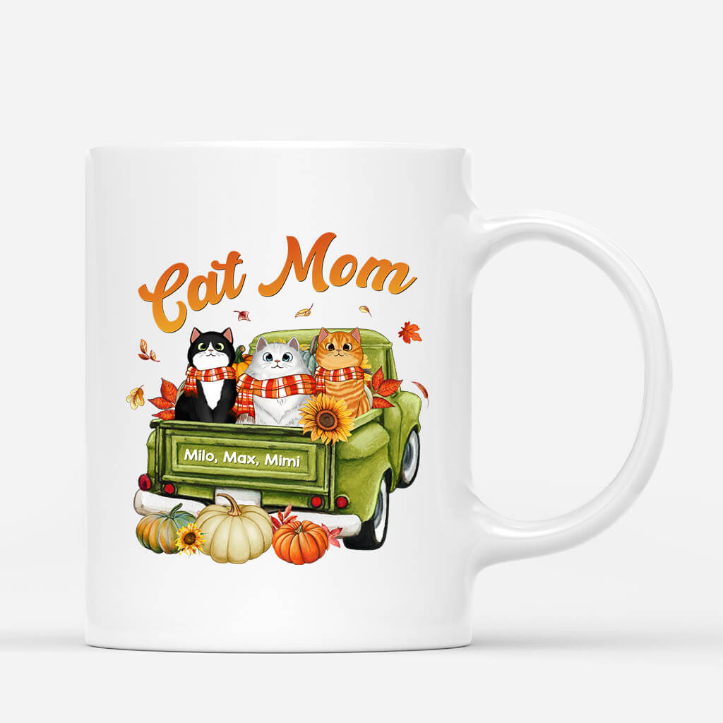 Cat Mom/Dad Fall Season - Personalized Cups With Cats