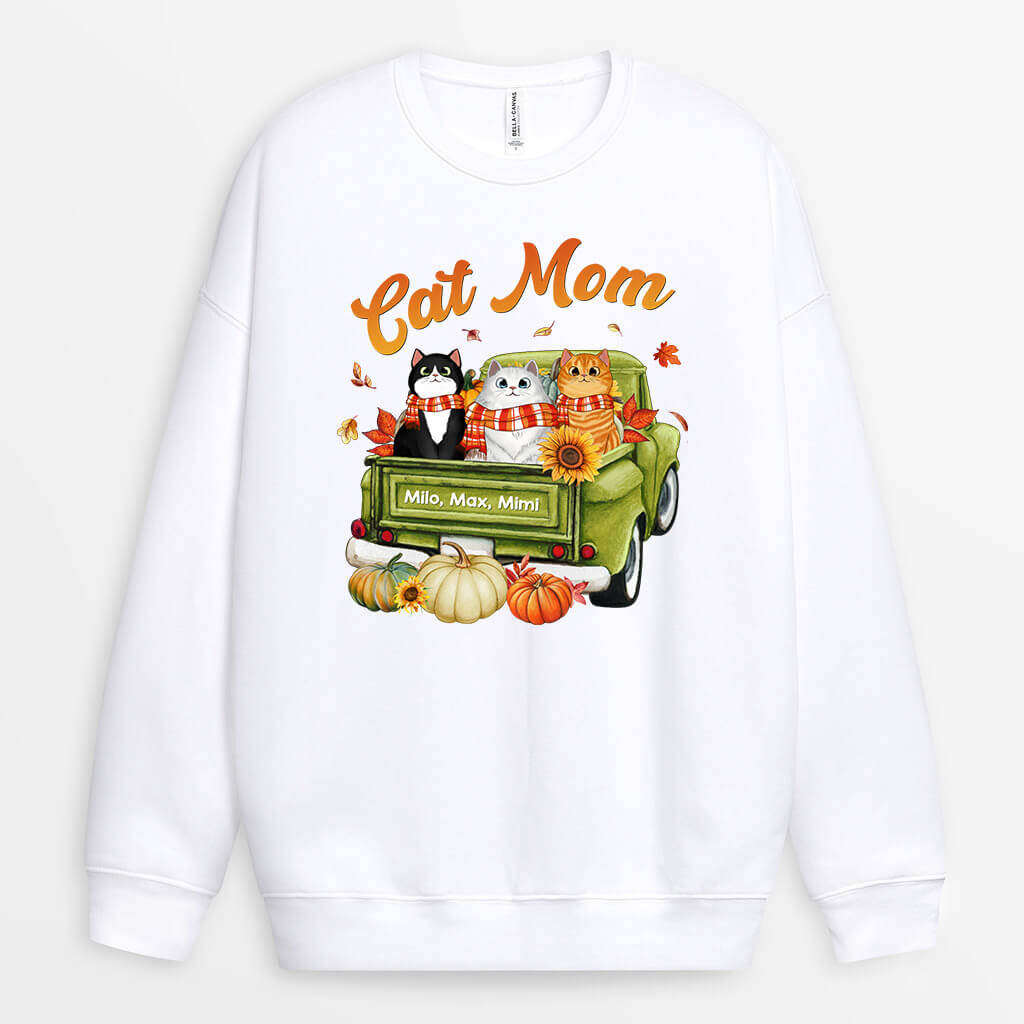 Personalized Cat Mom/Dad Fall Season Sweatshirt