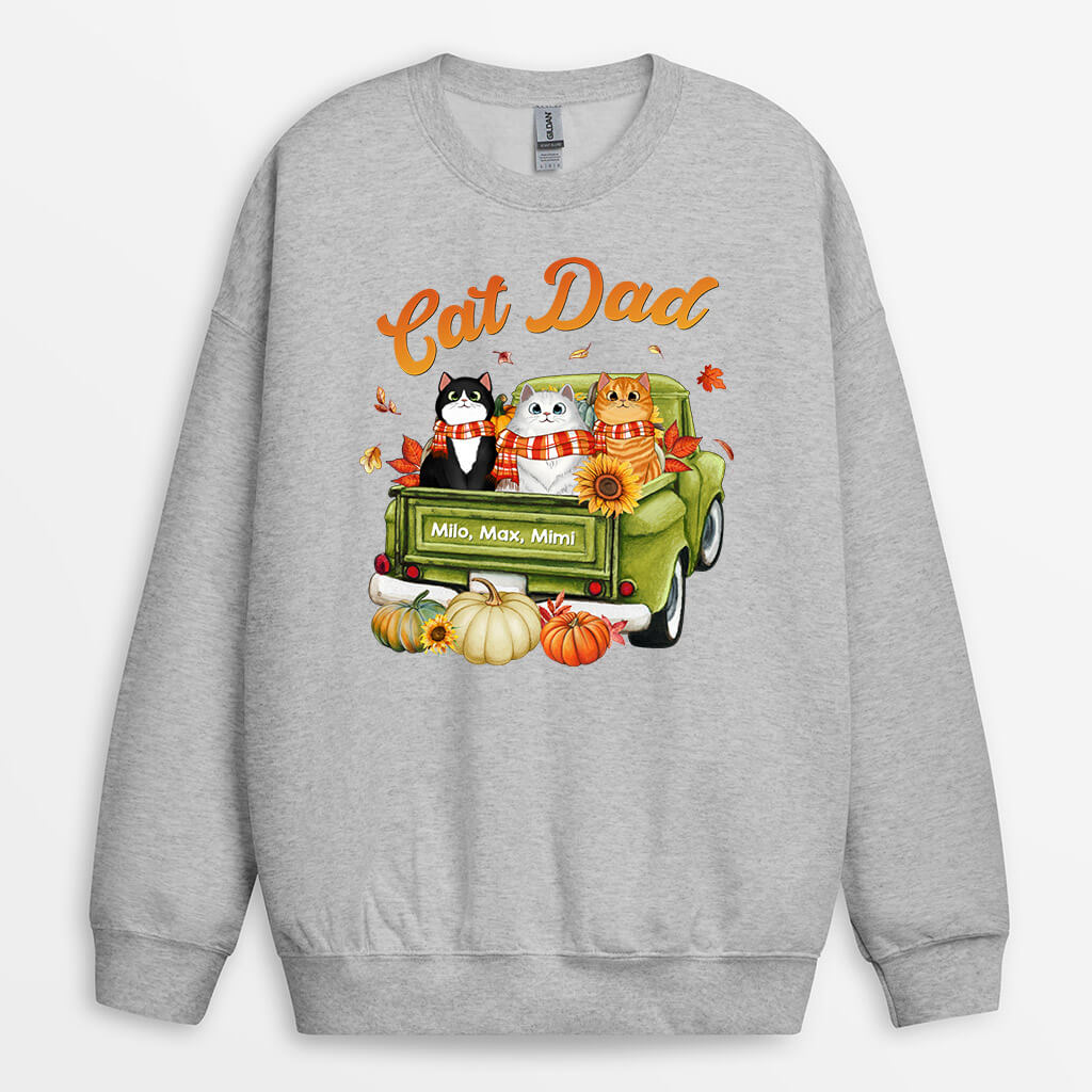 Personalized Cat Mom/Dad Fall Season Sweatshirt