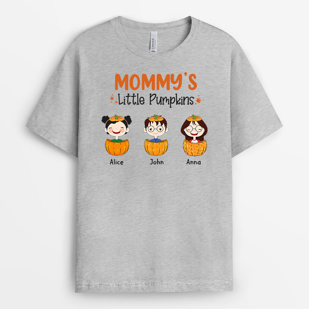 Personalized Grandma's/Mommy's Little Cute Pumpkins T-Shirt