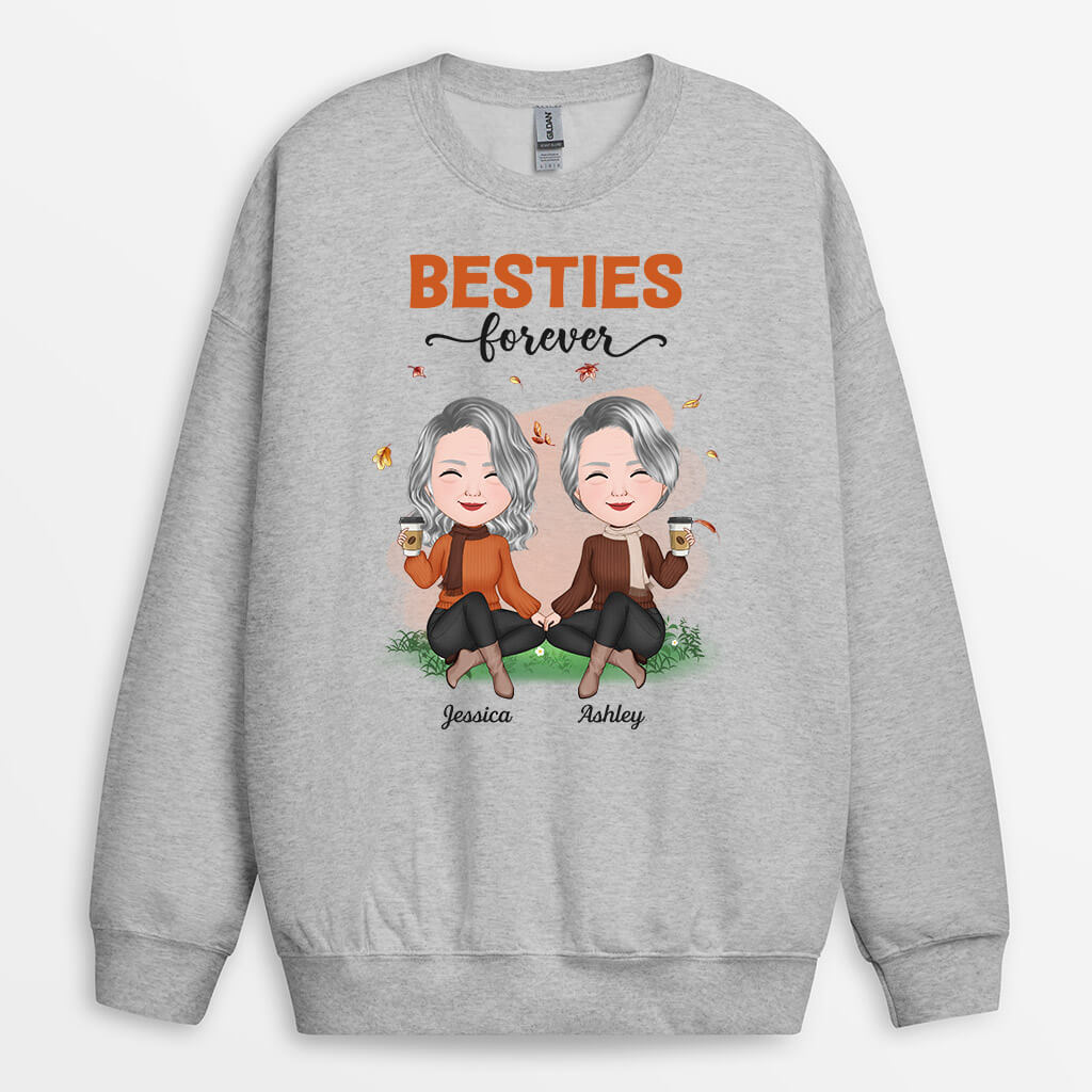 Personalized Besties Forever in Fall Season Sweatshirt