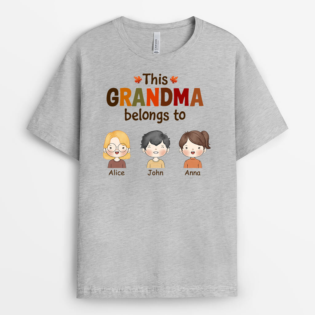Personalized This Fall Grandma/Mom Belongs To T-Shirt