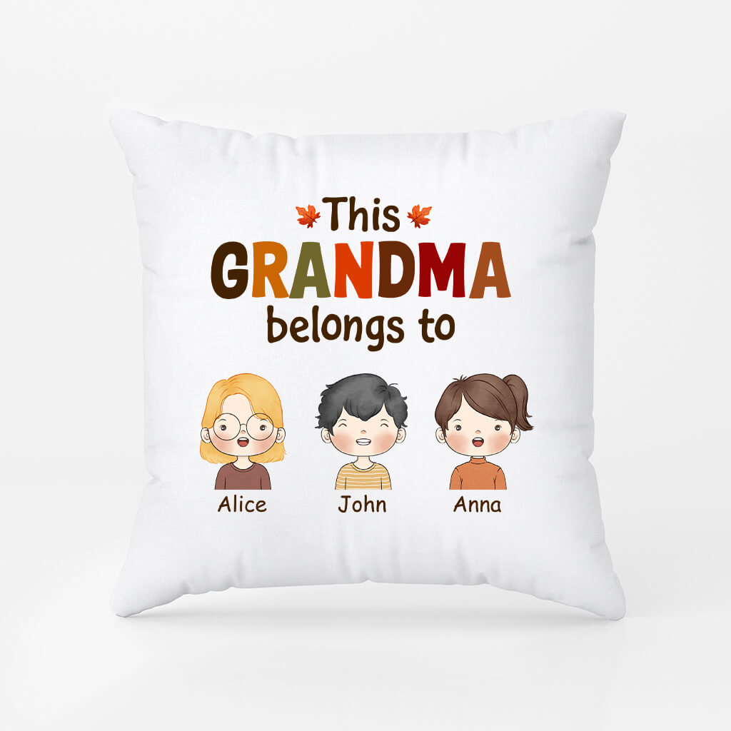 Personalized This Fall Grandma/Mom Belongs To Pillow