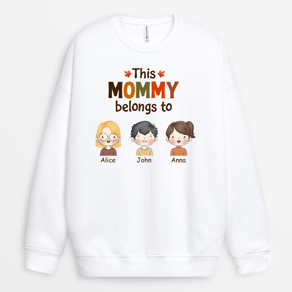 Personalized This Fall Grandma/Mom Belongs To Sweatshirt