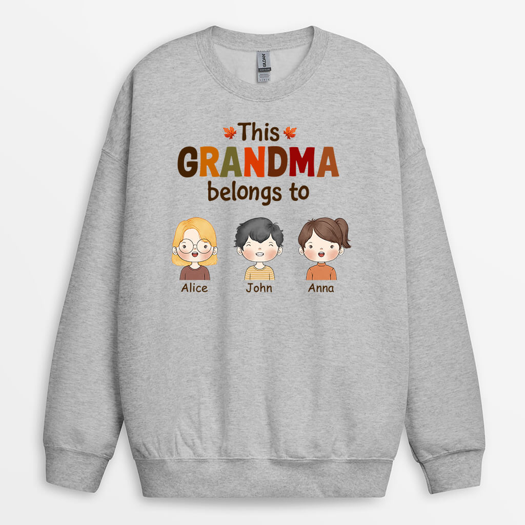 Personalized This Fall Grandma/Mom Belongs To Sweatshirt