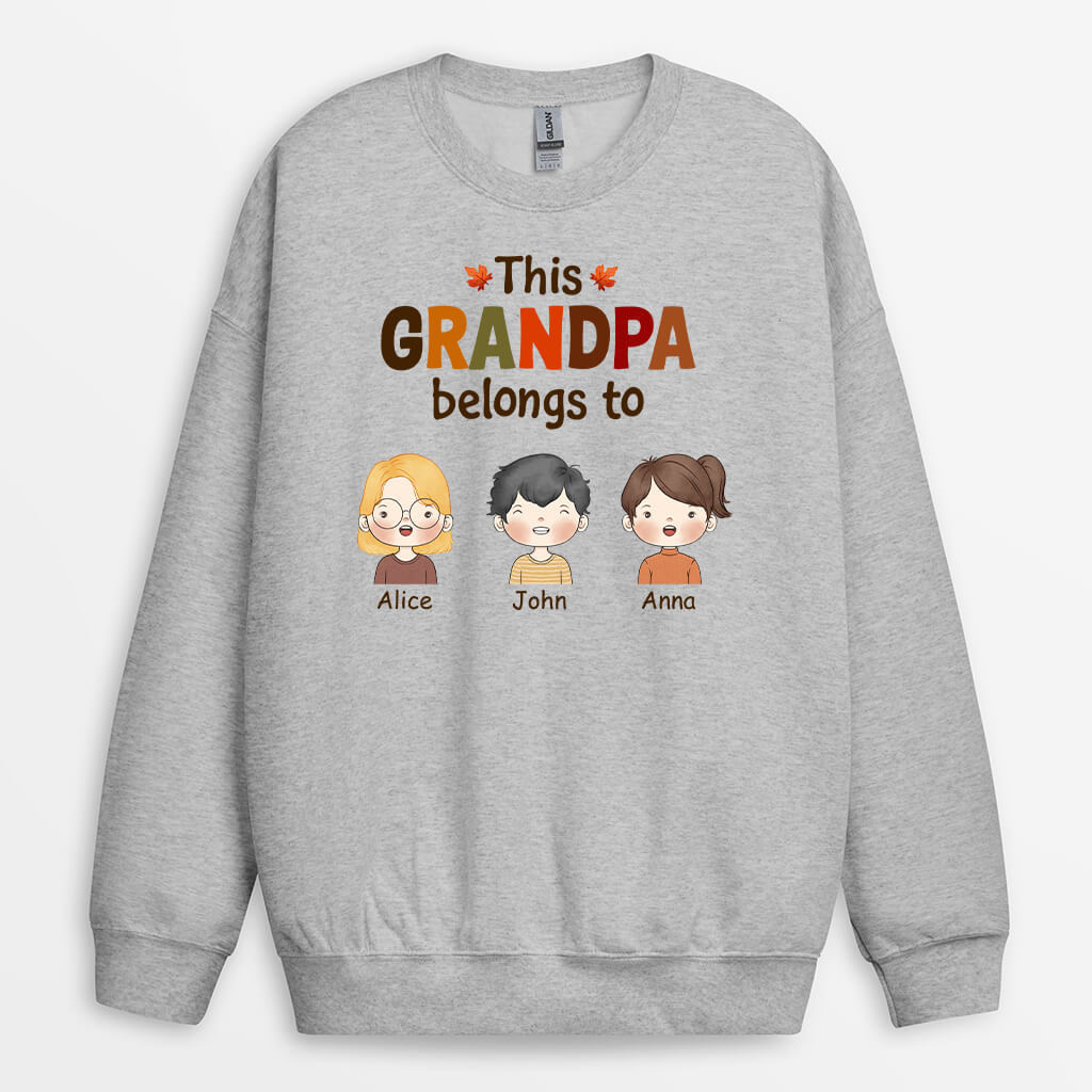 Personalized This Fall Grandpa/Dad Belongs To Sweatshirt