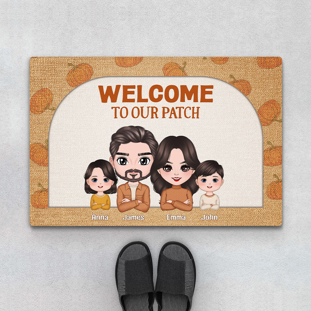 Welcome To Our Patch Fall Season Door Mat - Personalised Family Presents